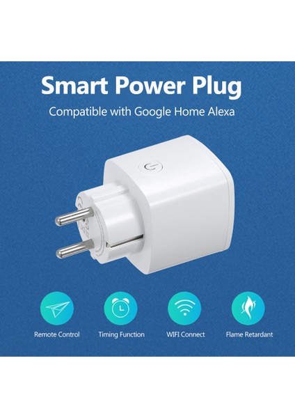 16A Akıllı Priz Wıfı Enerji Izleme Uygulama Kontrollü Google Alexa Uyumlu (Yurt Dışından)