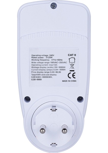 LCD Güç Ölçer Priz Eu Fiş Watt Volt Enerji Takip AC230V-250V (Yurt Dışından)