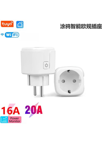 Tuya Akıllı 16A/20A Wifi Enerji Ölçer Prizi (Yurt Dışından)