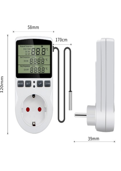 Dijital Termostatlı 120V Sürüngen Serası Amerikan Fişli Priiz (Yurt Dışından) fırsatları