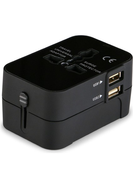 Evrensel Seyahat Adaptörü Çift USB Şarj Cihazı (Yurt Dışından)