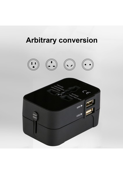 Evrensel Seyahat Adaptörü Çift USB Şarj Cihazı (Yurt Dışından) indirimleri