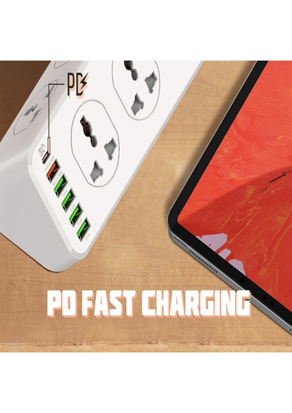 10 Prizli 6 USB Portlu 30W Pd Qc Hızlı Şarj SC10610 (Yurt Dışından)