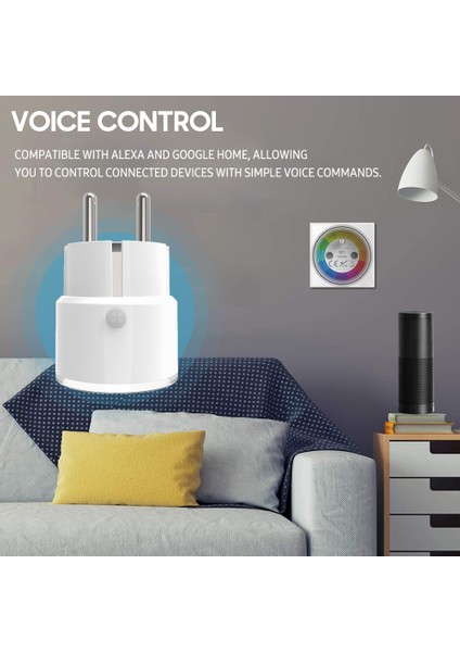 Akıllı Wi-Fi Gömme Priz, Sesle Kontrol, Zamanlayıcı, Beyaz Eu (Yurt Dışından)