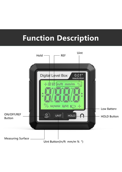 Dijital Açı Ölçer Manyetik Tabanlı LCD Ekran (Yurt Dışından) indirimleri