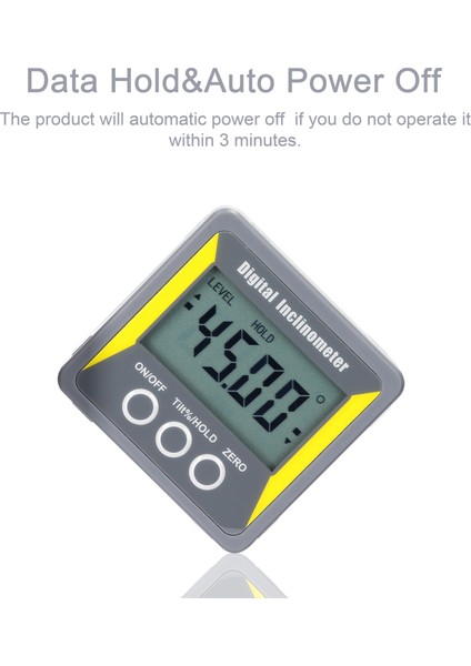4X90 LCD Taşınabilir Manyetik Açıölçer, Çift Ölçüm Oto Kapama Veri Tutma (Yurt Dışından)
