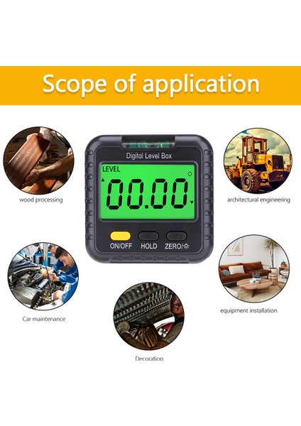 Taşınabilir Dijital Eğim Ölçer LCD Ekranlı (Yurt Dışından)