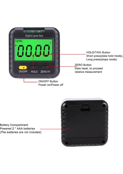 Taşınabilir Dijital Eğim Ölçer LCD Ekranlı (Yurt Dışından)