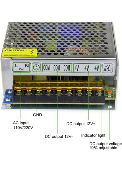 Dc 12V 20A 240W Güç Kaynağı Trafo Anahtarı Ac 110V / 220V Dc 12V 20AMP Anahtarlama Adaptörü Dönüştürücü LED (20A) (Yurt Dışından)