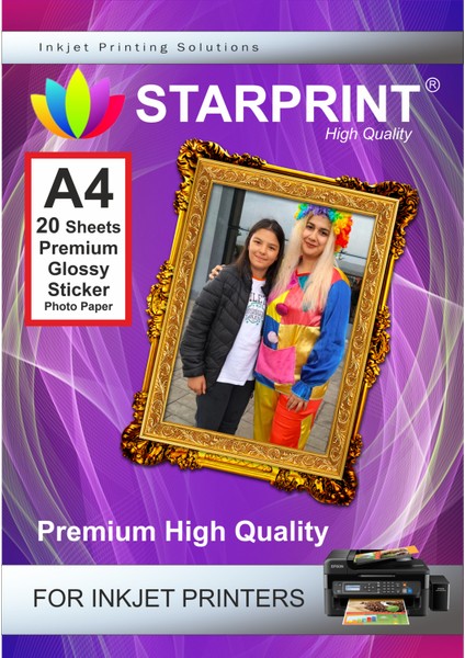 20 Adet A4 Yapışkanlı Fotoğraf Kağıdı 150GR Ultra Starfilm fiyatları