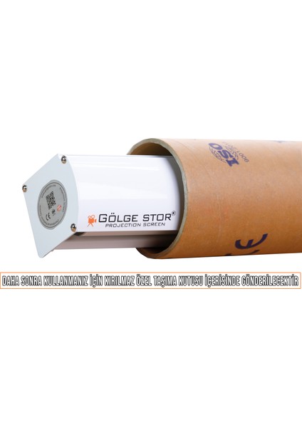 EN:215CM BOY:180CM Şarjlı Projeksiyon Perdesi Lityum Pilli Uzun Ömürlü ve Uzaktan Kumandalı