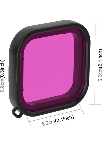 Puluz 3 Adet 3'ü 1 Arada Kare Muhafaza Dalış Renkli Lens Filtresi Gopro Hero 8 Kırmızı+Pembe+Mor (Yurt Dışından)