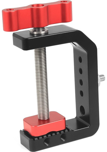 C Kelepçe Kamera Masası Kelepçe Montaj Standı 1/4 3/8 Vida Deliği Kamera Fotoğrafçılığı Video Dolgu Işığı Masaüstü Braketi (Yurt Dışından)