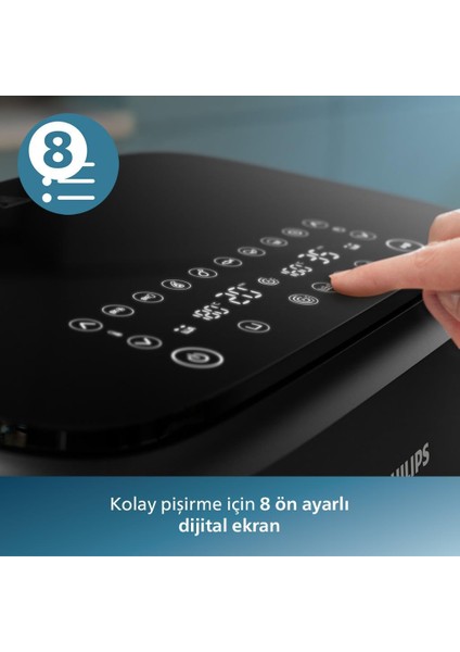 Çift Hazneli Airfryer 3000 Serisi, 9l Geniş Kapasite, 2 Hazneli Airfryer, Rapid Air Teknolojisi, %90 Daha Az Yağ,%70 Enerji Tasarrufu, Homeıd Uygulaması, Onerous Lambader Hediye fiyatları