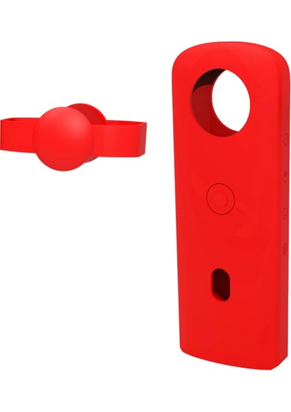 Puluz Ricoh Theta Sc2 360 Panoramik Kamera Için Lens Kapağı ile Silikon Kılıf Düşmeye Karşı Koruyucu Kamera Aksesuarları Kırmızı (Yurt Dışından)