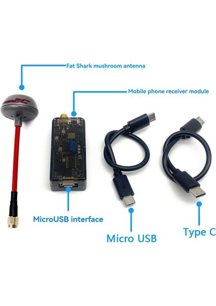 Uvc Otg 5.8g 56CH Ses Fpv Alıcı Video Yakalama Kartı Android Cep Telefonu Bilgisayar Rc Drone Parçası Için Antenli (Yurt Dışından)