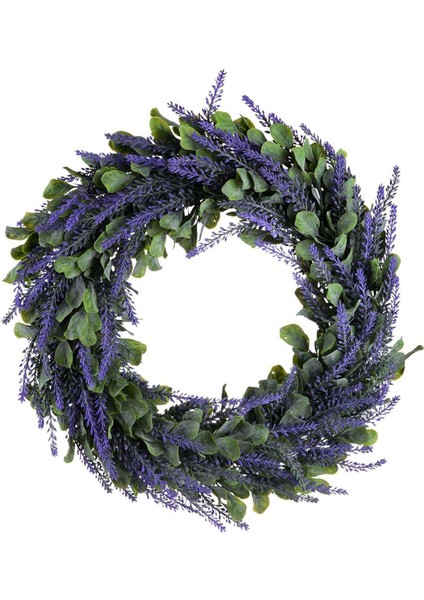 Yapay Çelenk, Kapı Çelengi 17 Inç Lavanta Bahar Çelengi Ön Kapı Için Yuvarlak Çelenk, Ev Dekorasyonu (Yurt Dışından)