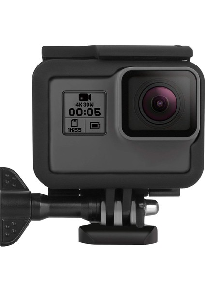 Gopro Hero Için Çerçeve (2018) / 6 / 5 Muhafaza Sınırı Koruyucu Kabuk Kılıfı Go Pro Hero6 Hero5 Için Aksesuarlar Hızlı Çekme Hareketli Soket ve Vida ile Siyah (Siyah) (Yurt Dışından)