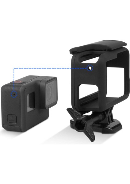 Gopro Hero Için Çerçeve (2018) / 6 / 5 Muhafaza Sınırı Koruyucu Kabuk Kılıfı Go Pro Hero6 Hero5 Için Aksesuarlar Hızlı Çekme Hareketli Soket ve Vida ile Siyah (Siyah) (Yurt Dışından)