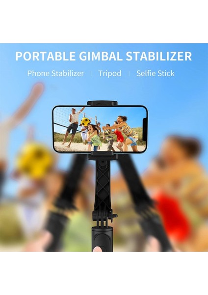 Gimbal Sabitleyici Selfie Çubuğu Katlanabilir Kablosuz Tripod, Ios Android Için Bluetooth Deklanşör Monopodlu (Yurt Dışından)