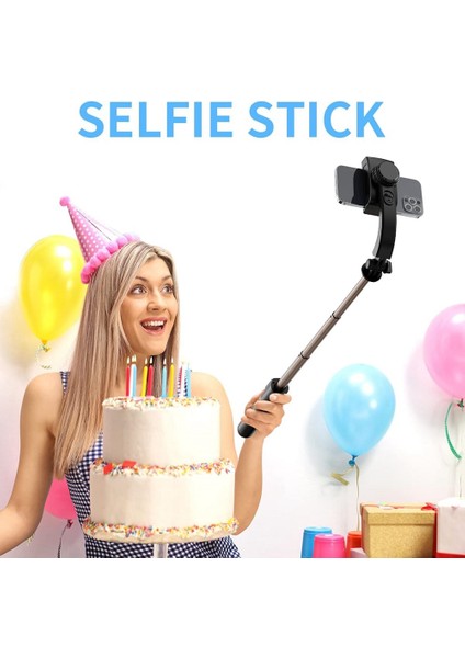 Gimbal Sabitleyici Selfie Çubuğu Katlanabilir Kablosuz Tripod, Ios Android Için Bluetooth Deklanşör Monopodlu (Yurt Dışından)