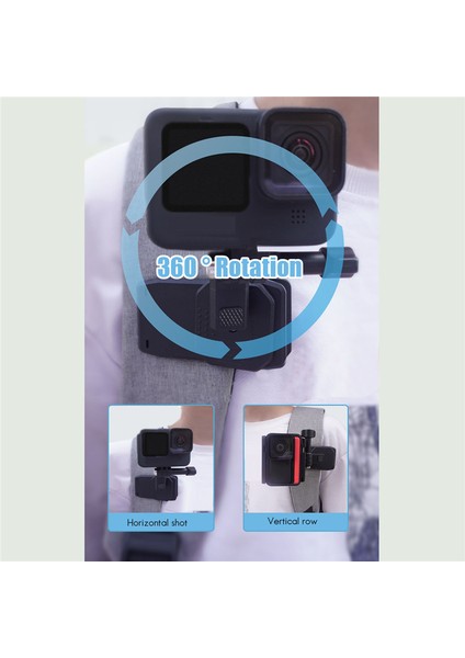Go Pro Hero 10 9 8 7 6 5 4 Insta 360 Aksiyon Kamerası Için 360 Derece Dönebilen Sırt Çantası Klips Kelepçe Montajı (Yurt Dışından) indirimleri