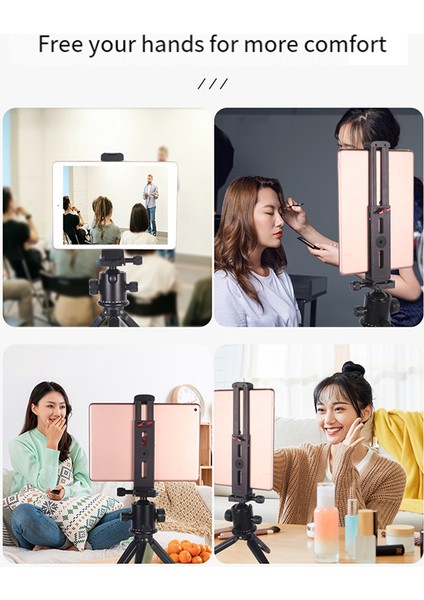 Soğuk Ayakkabı Adaptörü ile Alüminyum Tripod Montajı Tablet Kelepçe Standı Tutucu 360 Derece Ayarlanabilir Tablet Standı (Yurt Dışından)