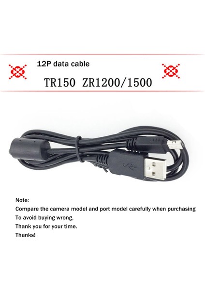 Casio Exilim EX-S10 EX-S12 EX-Z80 EX-Z77 Ex-Z2 Ex-Z9 EX-Z90 EX-Z2000 EX-Z2200 EX-Z2300 TR200 TR100 TR150 Için USB Kablosu (Yurt Dışından)