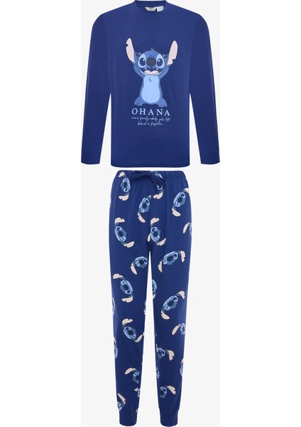 Ohana Pantolon Koyu Mavi Pijama Takımı