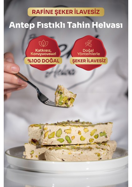 Şeker Ilavesiz Antep Fıstıklı Tahin Helvası (450 Gr)