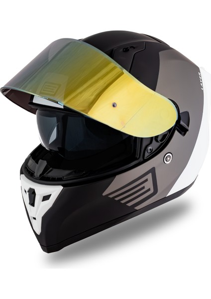 Strada Layer Matsiyah-Titanium-Beyaz Kask ( Güneş Vizörlü ) fiyatları