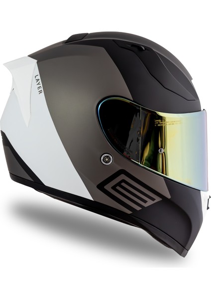 Strada Layer Matsiyah-Titanium-Beyaz Kask ( Güneş Vizörlü ) modelleri