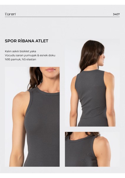 Kadın Kolsuz Ribana Atlet 3407/ANTRASIT fırsatları