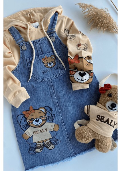 3-6 Yaş Ayıcık Çantalı Kot Salopet fiyatları