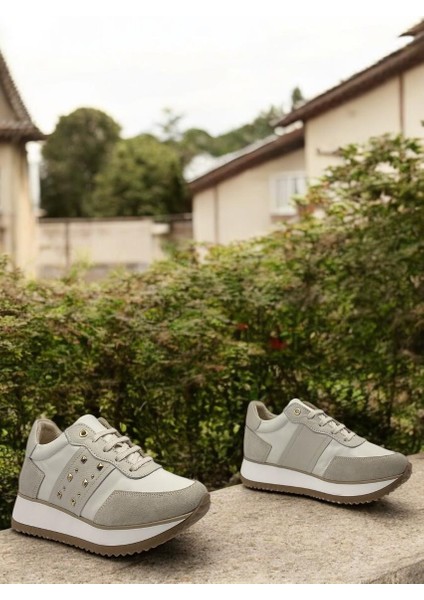 D25ya-560 Krem Sneaker Deri Tam Ortopedik Casual Günlük Kadın Ayakkabı fırsatları
