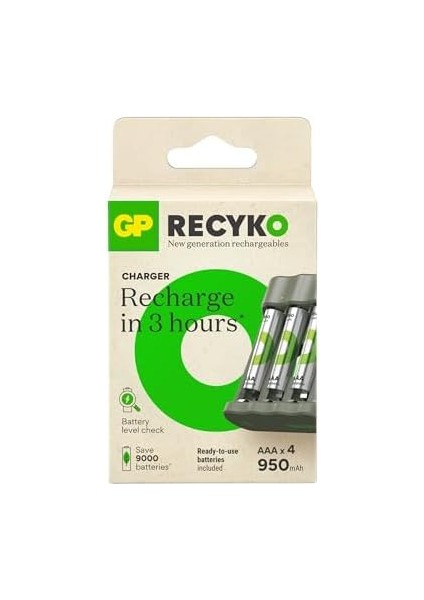 B441 USB Pil Şarj Cihazı 4 Adet 950MAH Aaa Ince Pilli Set