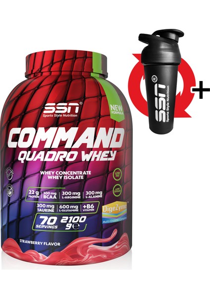 Command Quadro Whey 2100 gr Çilek Protein Tozu