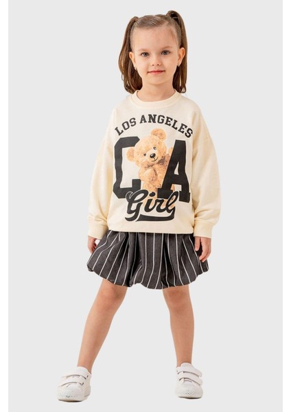 3-10 Yaş Balon Etek ve Sweat Ikili Takım