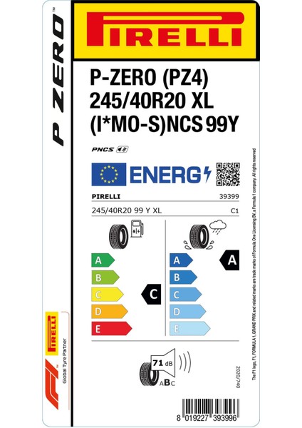 245/40 R20 99Y Xl P-Zero (Pz4) (I*mo-S) Pncs Oto Yaz Lastiği (Üretim Yılı:2023) fiyatları