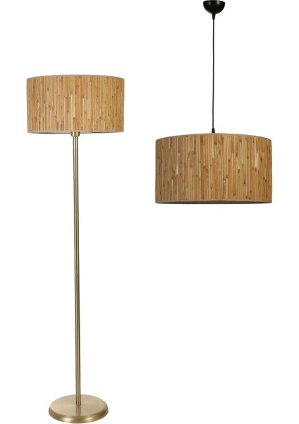 Bambu 07 Avize Lambader Eskitme 2 Li Set