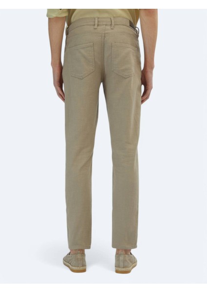 Vizon Dokuma Regular Fit Casual Pamuk Karışımlı Pantolon