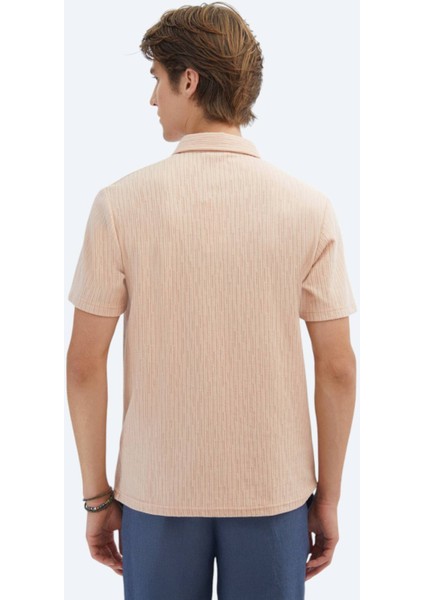 Somon Desenli Polo Yaka Pamuk Karışımlı T-Shirt indirimleri