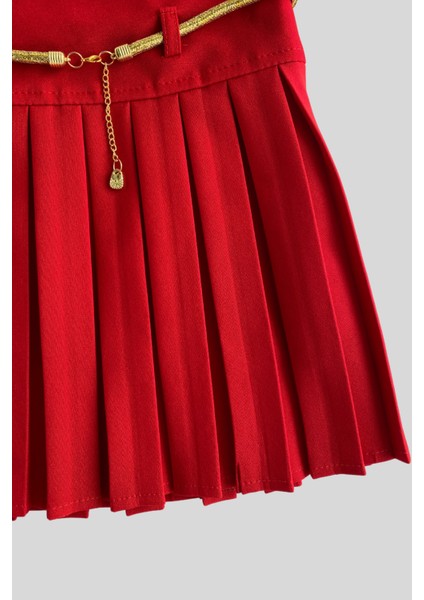 Dore Kemerli Piliseli Etek Kırmızı fiyatları