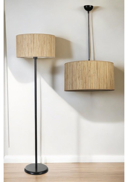 Bambu 010 Avize Lambader Siyah 2 Li Set