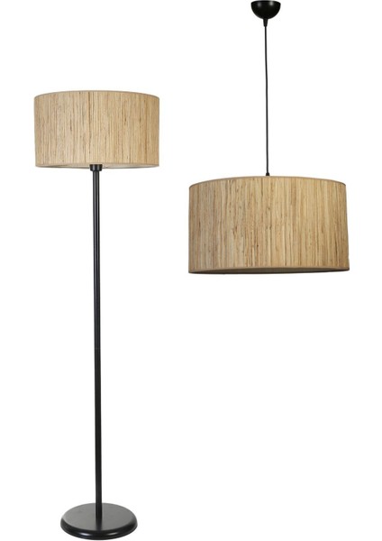 Bambu 010 Avize Lambader Siyah 2 Li Set