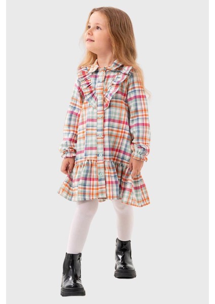 2-6 Yaş Ekose Desen Gömlek Elbise