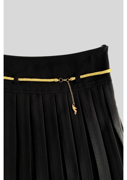 Dore Kemerli Piliseli Etek Siyah modelleri