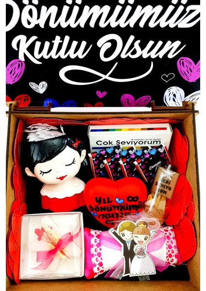 Kırmızı Ahşap Kutuda Yıldönümü Hediyesi fiyatları