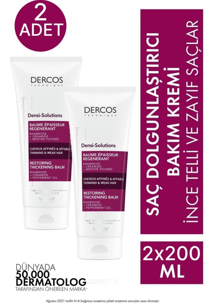 Dercos Densi Solutions Balm 200 ml 2 Adet