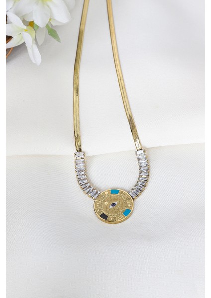 Şans Güneşi Çelik Kolye